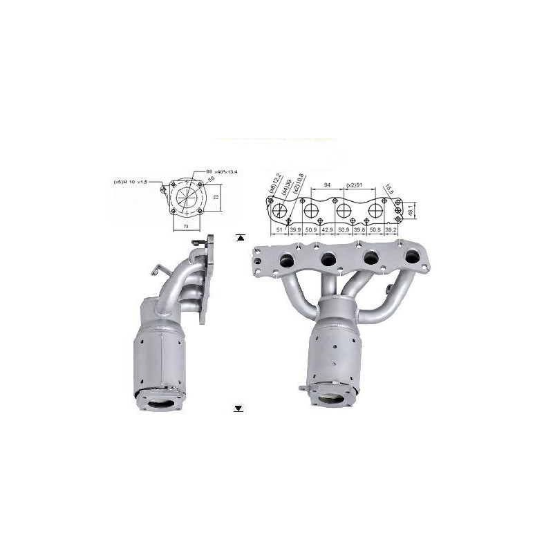 1. Katalysator (SONDE I MIDT AF MANIFOLD) - (EURO 3)
